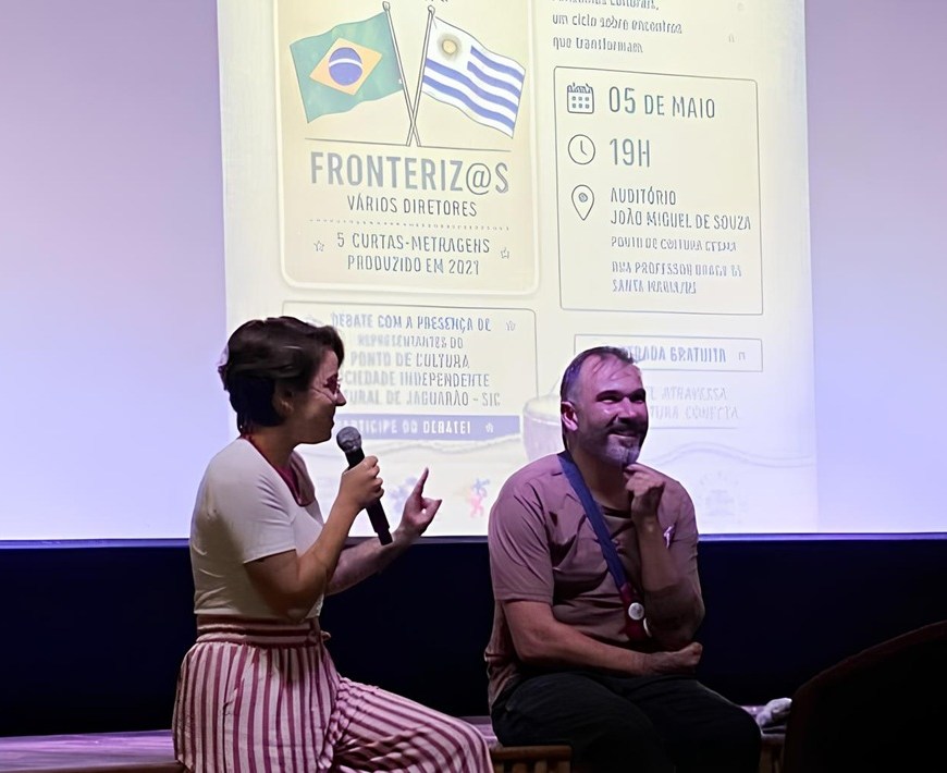 Membros de ponto de cultura de Jaguarão debatem cinema de fronteira em Santa Maria